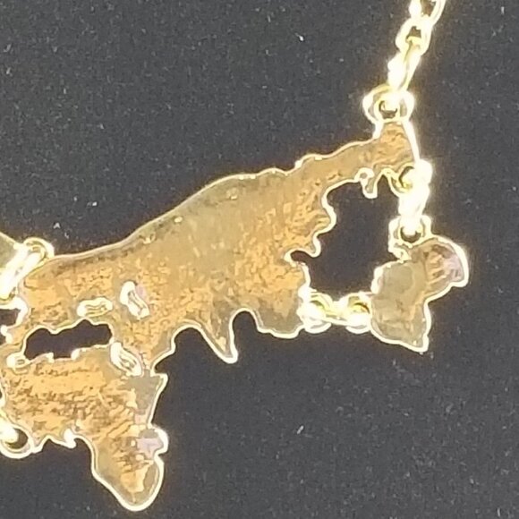 Gold-Tone World Map Pendant Necklace β Travel Lover Jewelry Stylish & Minimalist - Picture 7 of 10
